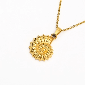 Elegante 18k goud vergulde roestvrijstalen ketting met schelp hanger voor dames