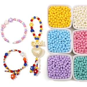 Kit de cuentas acrílicas de 6mm de colores para pulseras y collares hechos a mano