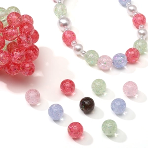 Perle rotonde colorate in resina opale per la creazione di bracciali e collane fai-da-te