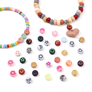 Colorful acrylic moon star beads and handmade bracelets for DIY jewelry making kits