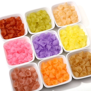 Colorful 8.5x12mm frosted acrylic calla lily flower beads for DIY jewelry making and crafts