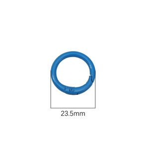 Blue 23.5mm round alloy spring ring buckle for DIY jewelry and keychain making