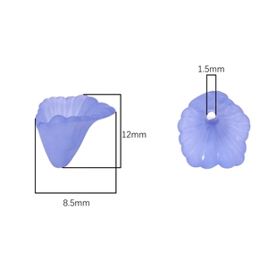 Frosted acrylic calla lily beads 8.5x12mm with 1.5mm hole for DIY jewelry making