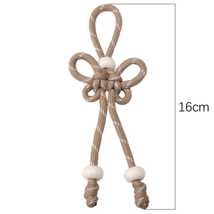 Portachiavi a farfalla fatto a mano in paracord da 16 cm con perle bianche e pois