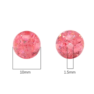 Perline di opale in resina rosa da 10mm con foro 1,5mm per gioielli fai-da-te