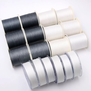 Strong crystal stretch line thread for DIY jewelry making in grey and white spools