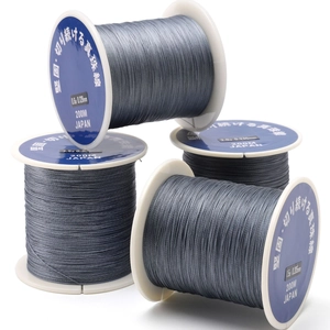 Gray-blue Japanese bead cord rolls for DIY jewelry in various sizes, 200m length