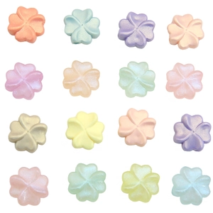 Perline Sciolte in Acrilico a Quadrifoglio per la Creazione di Gioielli Fai-da-te Forma Floreale Colori Macaron Misti Iridescenti Accessori