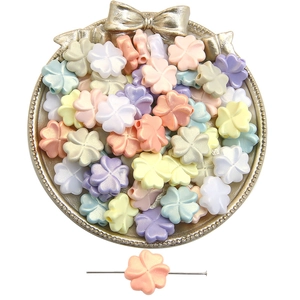 Perle in acrilico a quadrifoglio macaron per accessori per capelli e gioielli fai da te