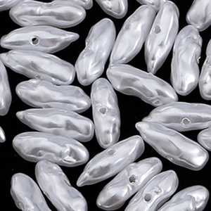 Baroque style irregular long white ABS pearl beads for DIY handmade jewelry crafting