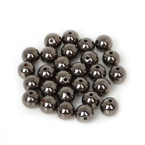 Perles rondes en CCB gris métallisé pour la fabrication de bijoux et de bracelets DIY