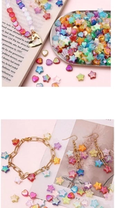 DIY jewelry kit with colorful acrylic heart and star beads for bracelets and earrings