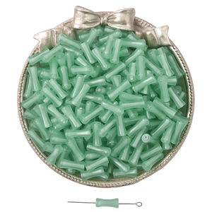 Perle in resina verde menta a forma di bambù per bracciali e gioielli fai-da-te