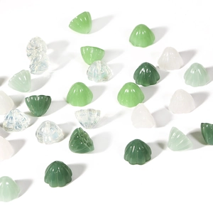 Vintage Lampwork Glass Lotus Pod Flower Bud Loose Beads For DIY Ancient Chinese Style Hairpin Headwear Jewelry Making