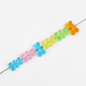 Perline colorate a forma di orsetto in acrilico per collane e gioielli fatti a mano DIY
