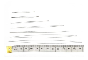 Set aus sieben Perlnadeln aus Edelstahl in verschiedenen Längen für DIY-Schmuckherstellung