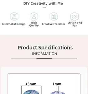 Détails de perles en verre bicolore de 13mm avec trou de 1mm pour la création de bijoux