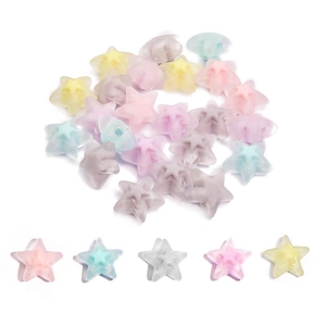 Star-shaped acrylic beads in macaron colors for DIY jewelry making and handmade crafts