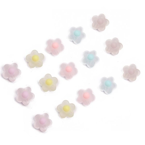 Mixed macaron color flower shaped acrylic beads for DIY jewelry making accessories
