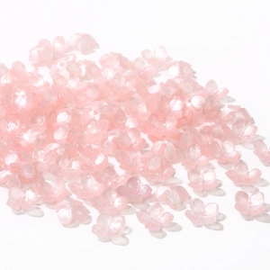 Perline a fiore in acetato rosa chiaro 14mm con finitura perlata per forcine fai da te