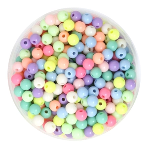 Set de cuentas redondas de acrílico color macarrón para creación de joyería DIY