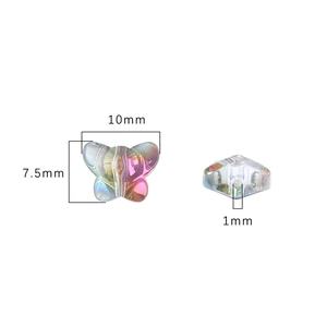 Iridescent butterfly glass beads with 10mm size and 1mm hole for DIY jewelry making