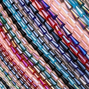 Colorful pagoda-shaped crystal glass loose beads for DIY handmade jewelry accessories