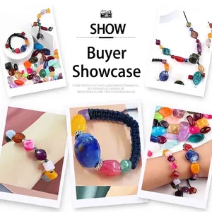 Mix of colorful acrylic irregular beads and natural stone bracelets for DIY jewelry making