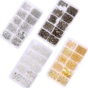 DIY Jewelry Making Findings Kit 10-Grids Box Lobster Clasps Jump Rings Ear Hooks 9-Pins Ribbon Ends Handmade Accessory