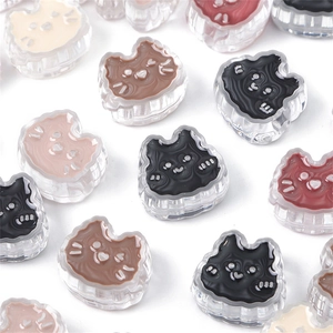 Transparent acrylic cute cat cabochon charms in various colors for DIY handmade jewelry