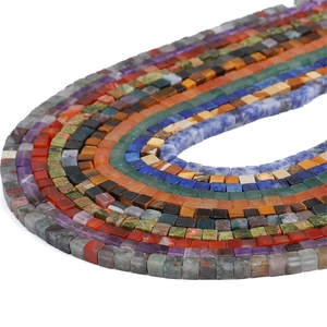 Natural Stone Square Cube Beads 4x4mm For DIY Jewelry Making Polished Semi-Precious Mineral Loose Beads Strand Wholesale