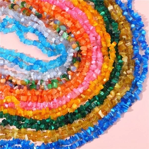 Perles de cristal œil de chat irrégulières et colorées pour création de bijoux faits main