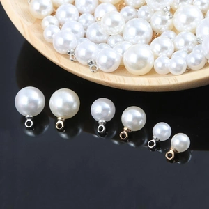 Pendentifs perles d'imitation blanches avec boucles en argent pour bijoux DIY variés