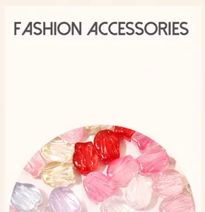 Close-up of colored tulip shaped glass beads for DIY jewelry and bracelet making