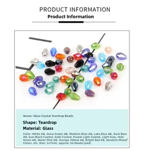 5x7mm glazen kristallen druppelkralen in diverse kleuren voor DIY armbanden maken