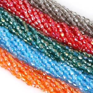 Perles goutte en verre facetté de cinq couleurs pour bijoux DIY et création bracelets