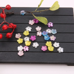 Colorful acetate flower beads with pearl luster for DIY jewelry making accessories