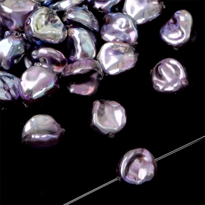 Baroque style purple iridescent loose pearls for DIY necklace and jewelry making