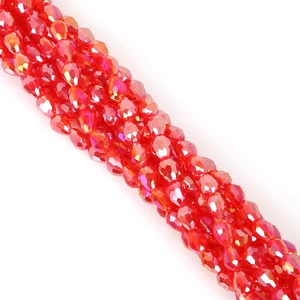 Perles gouttes en cristal de verre rouge facetté avec revêtement AB pour bijoux artisanaux