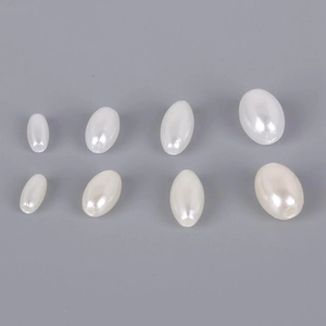 White oval ABS faux pearl loose beads in four various sizes for DIY jewelry making