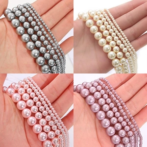 Cuentas de Vidrio Redondas de Alta Calidad Imitación Perla Artificial Para Creación de Joyas DIY Cuentas Sueltas para Collares