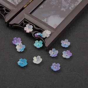 DIY acetate flower charms with blue and purple gradient finish for jewelry making