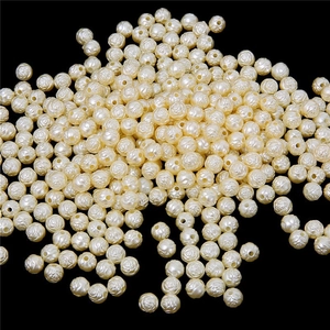 Ivory acrylic rose flower spacer beads with pearl luster for DIY jewelry making