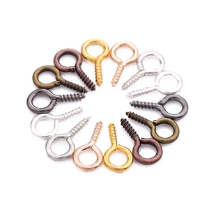 Iron Screw Eye Pins Hooks For DIY Jewelry Making Pendants Connecting Findings Multicolored Metal Eyelet Screws Findings