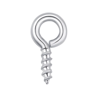Polished silver metal screw eye pin for DIY jewelry making and pendant accessories