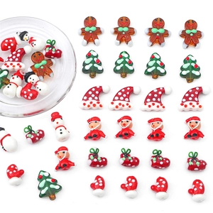 Handmade Lampwork Glass Beads For DIY Jewelry Making Christmas Tree Gingerbread Man Santa Claus Snowman Festive Charms