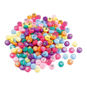 Colorful round acrylic alphabet beads for DIY handmade bracelets and necklaces