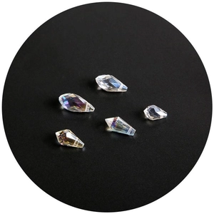 Perles en verre cristal facetté goutte d'eau AB pour bijoux DIY et accessoires vêtement