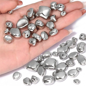 Irregular silver CCB beads with mirror finish for DIY jewelry and bracelet making