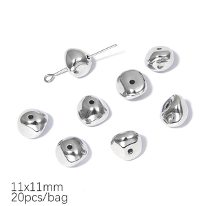 Polished silver irregular CCB plastic spacer beads 11x11mm for DIY jewelry making